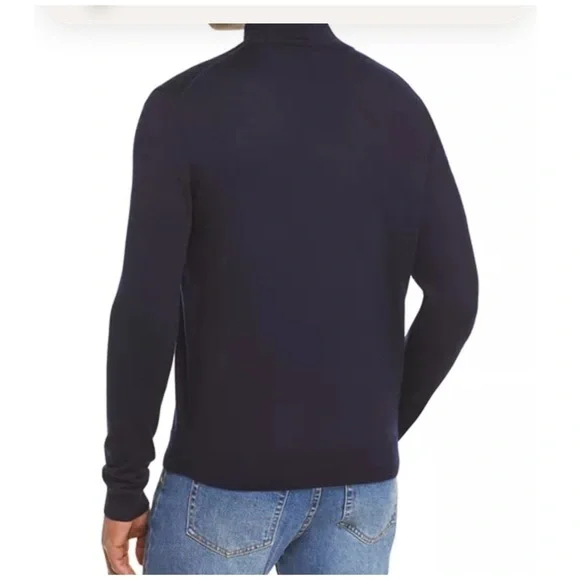 The Men Store Bloomingdale’s Quarter Zip Merino Navy Sweater M